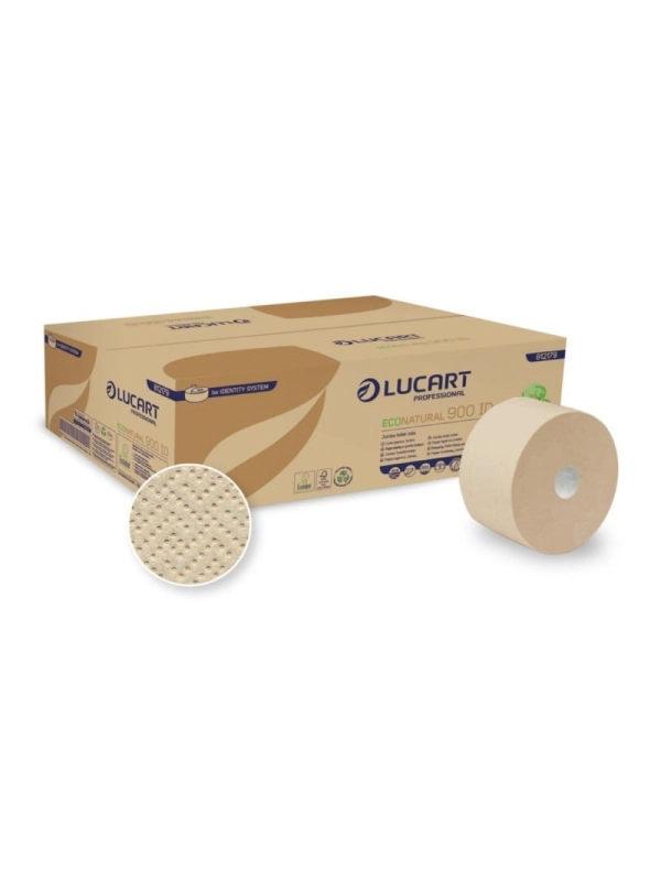 Papier toaletowy EcoNatural 900ID LUCART 202m, 2W, op.12rol. JUMBO autocut, papierowa gilza