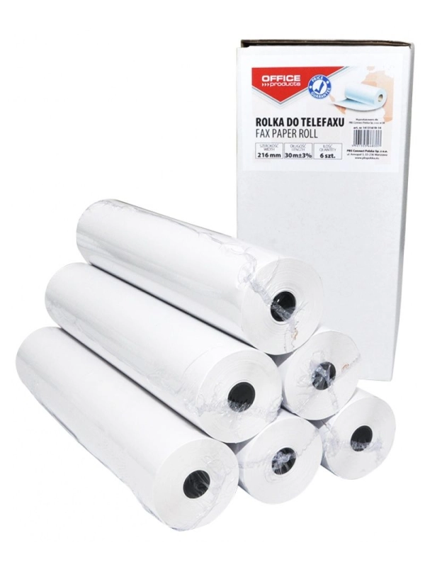 Rolka do telefaxu OFFICE PRODUCTS, 216mmX30mX0, 5', 6 rolek
