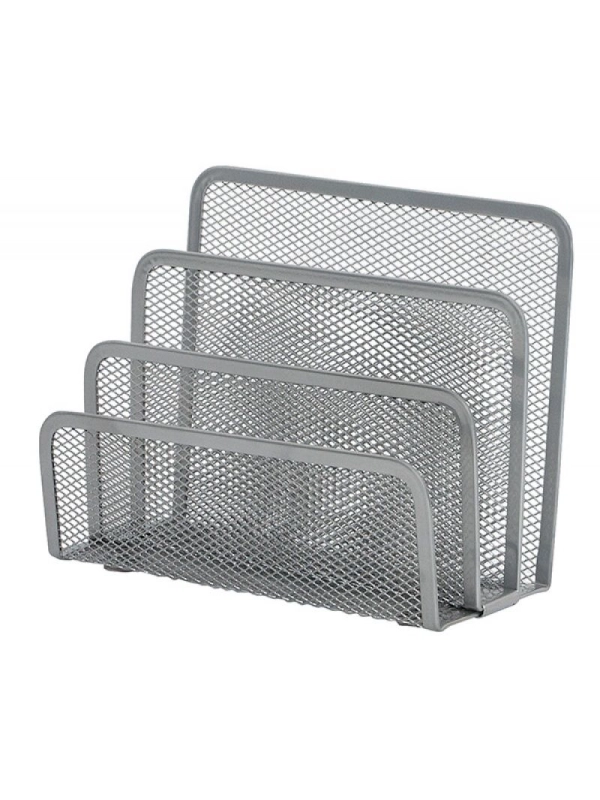 Sorter do korespondencji Q-CONNECT Office Set, metalowy, 3 przegrody, srebrny