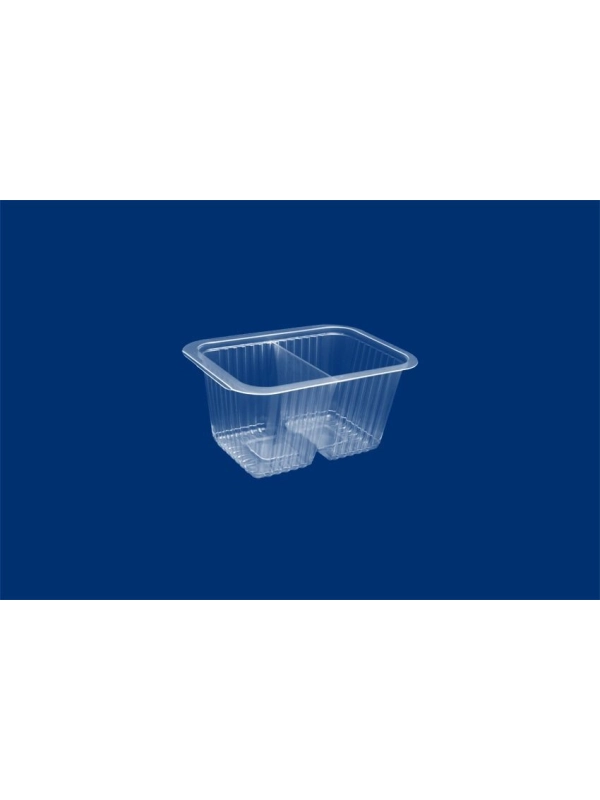 Pojemnik prostokątny do zgrzewu PP/PE K-1309 450ml, dwudzielny cena za opakowanie 1200szt