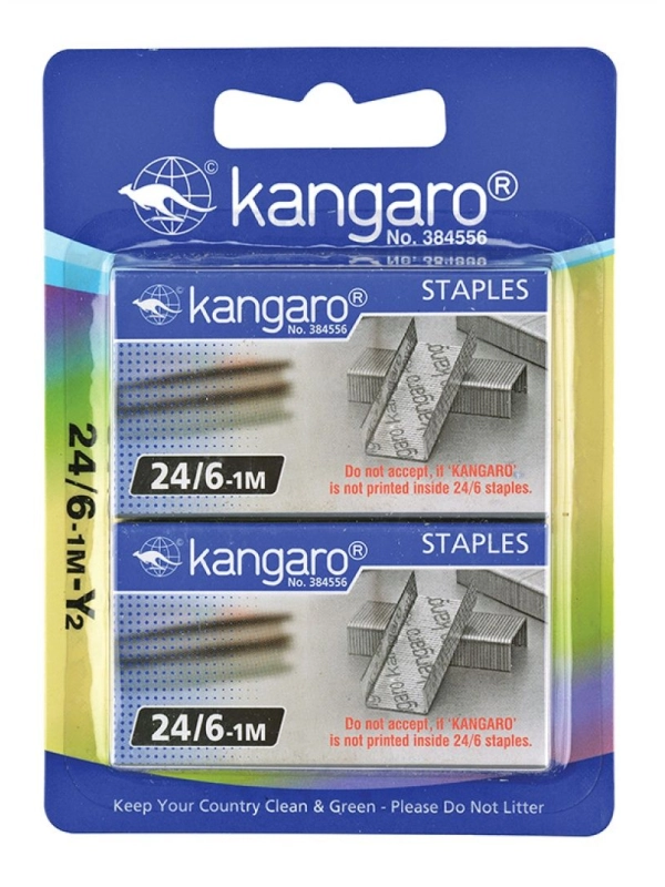 Zszywki KANGARO, No. 24/6,2x1000 szt., blister