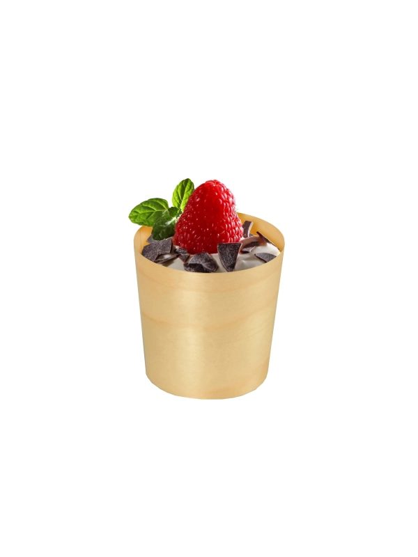 FINGERFOOD - pucharki okrągłe śr.4,5xh.4,5cm drewniane op. 50 sztuk