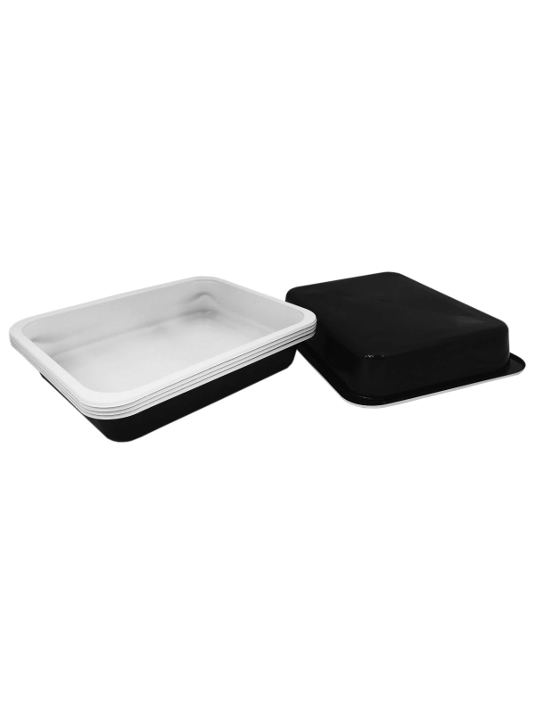 Pojemnik obiadowy do zgrzewu K 227/1, niedzielony, czarno-biały 227x178x40, cena za opakowanie 50szt
