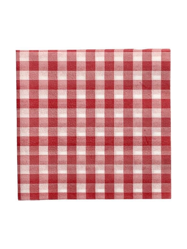 Serwetki 33x33 1W czerwona kratka op.100szt. 1/4 Vichy Karo" (k/10)"