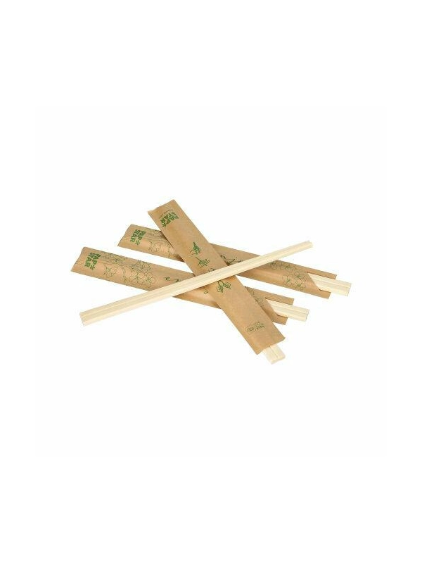 Pałeczki drewniane 21cm koperty kraft pojedynczo pakowane, op. 100par (k/10)