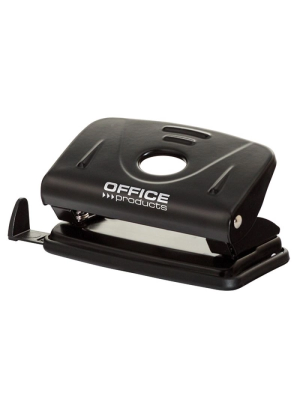 Dziurkacz OFFICE PRODUCTS, dziurkuje do 12 kartek, metal, czarny