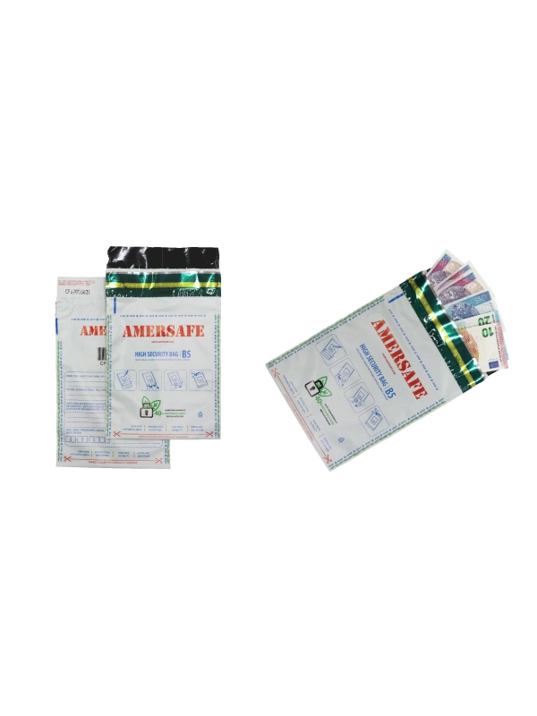 Koperty bezpieczne B5 AMERSAFE BIAŁE - 185x260 mm (k/10) 40% RECYKLED PLATIC op. 100 sztuk