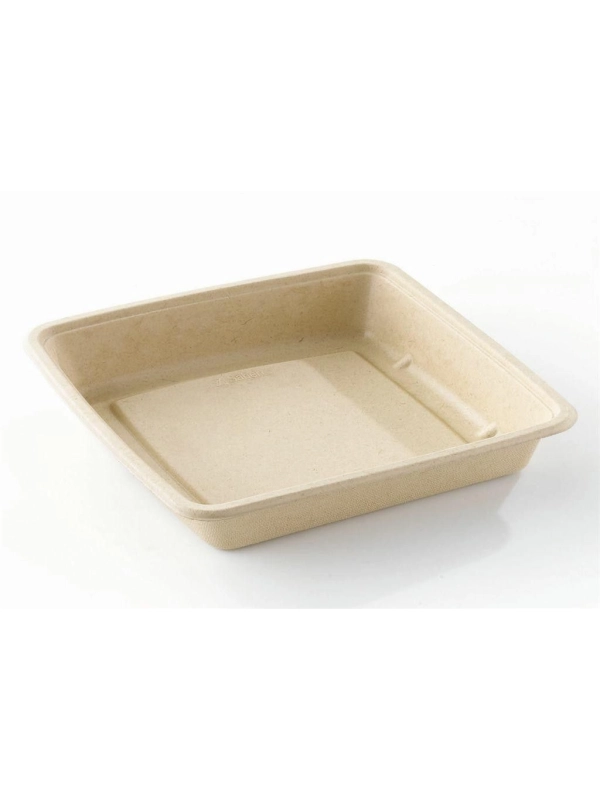 BePulp pojemnik kwadratowy 1400ml, 23x23x4cm, pulpa roślinna, op. 75 sztuk