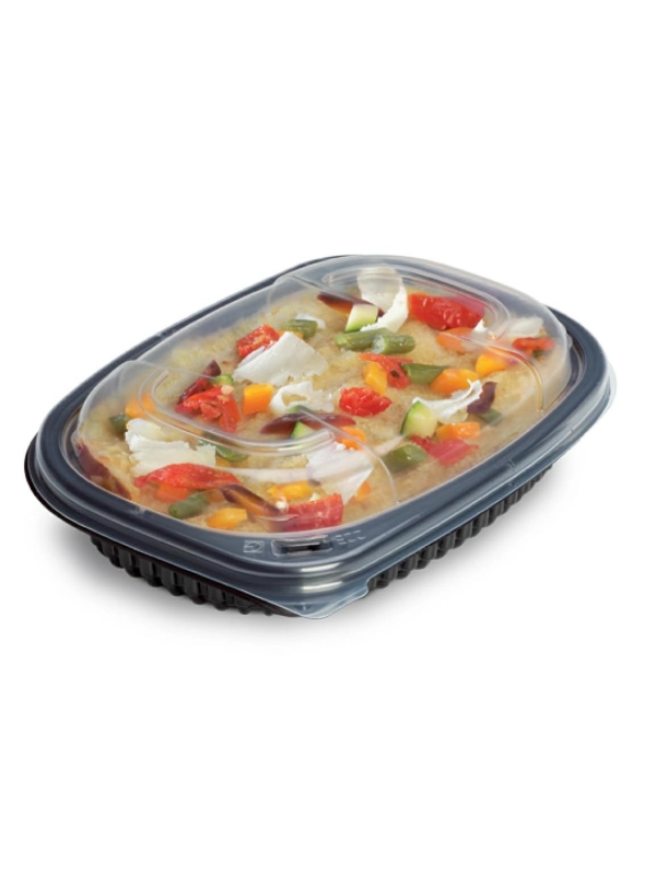 COOK255/1 pojemnik obiadowy 1250ml niedzielony op.40szt (k/8) 255x190x45mm, czarny, PP