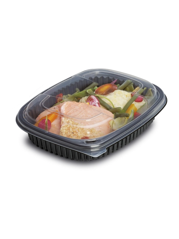 COOK215 pojemnik lunch 800ml op.40szt (k/8) 215x170x40mm, czarny, PP