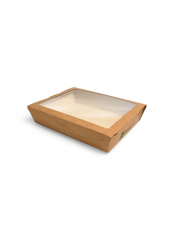 Pudełko brązowe sałatkowe 1500ml 225x180x45mm PURE biodegradowalne op. 40 sztuk