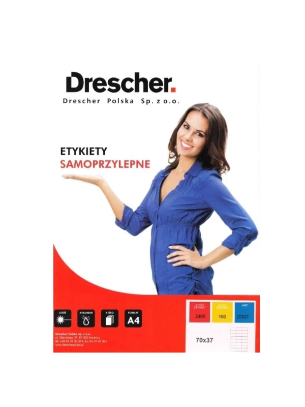 Etykiety Samoprzylepne Drescher 70x37 A4