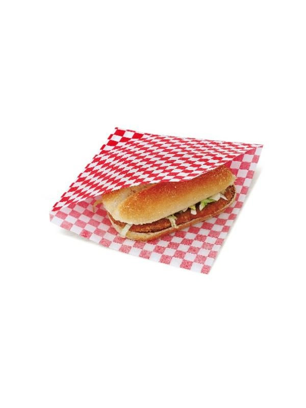 KEBAB koperta papierowa KRATKA CZERWONA  160x170mm opakowanie 500szt