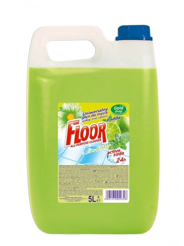 Uniwersalny płyn podłogi, ściany, glazura FLOOR 5l ACTiVE SODA Lime & Mint