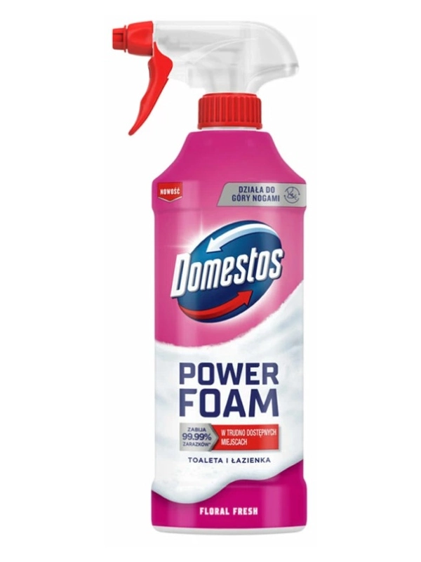 Domestos Power Foam Floral Fresh pianka czyszcząca do toalety i łazienki 435 ml