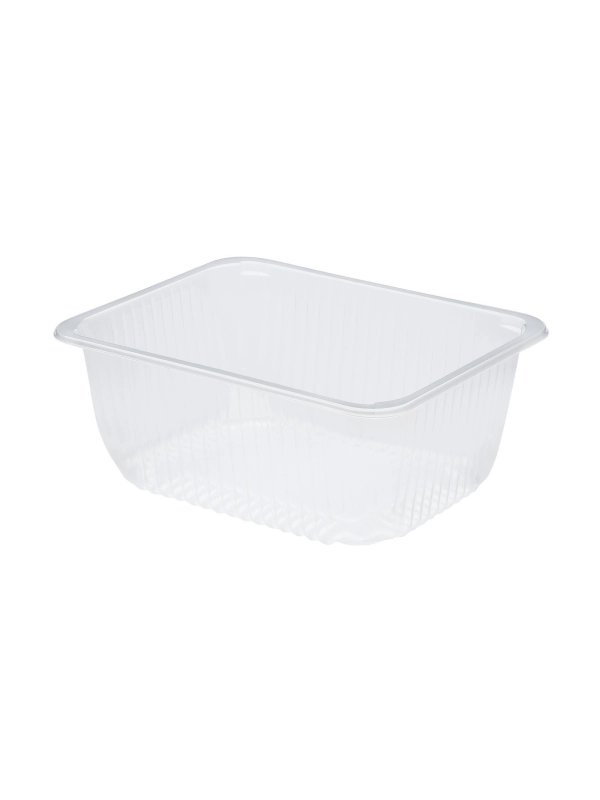 Pojemnik obiadowy do zgrzewu 2400ml 227x178x90mm bezbarwny, niedzielony, żebrowany op. 420 sztuk