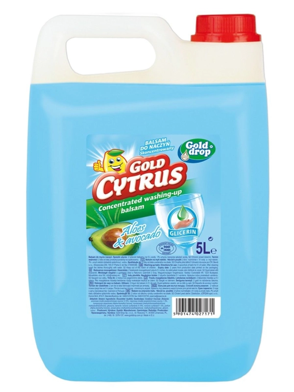 Gold Cytrus płyn do naczyń aloes, awokado BALSAM 5l niebieski