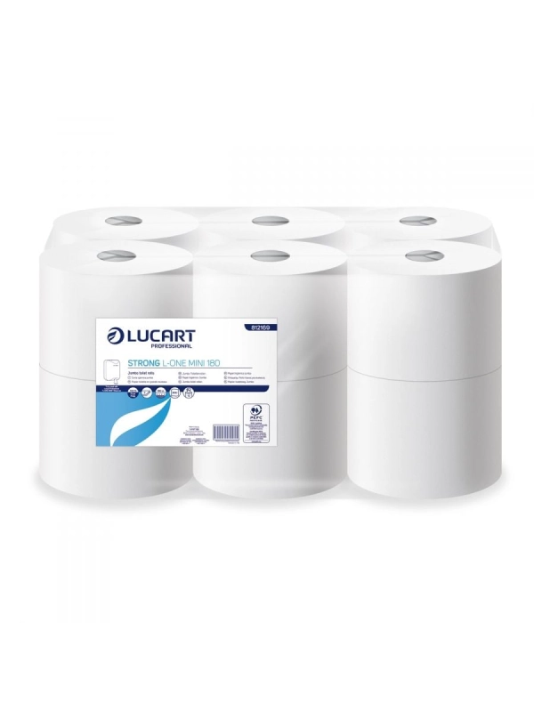 Papier toaletowy Strong L-ONE  LUCART 180m, 2W, JUMBO - MINI 180 op. 12 rolek