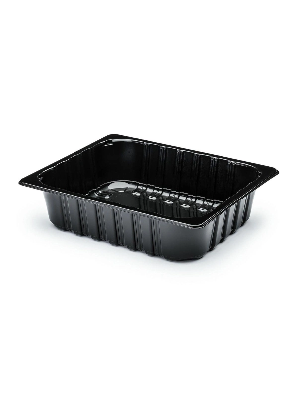 Pojemnik do zgrzewu 324x264x80mm czarny PP niedzielony 4600ml op. 95 sztuk
