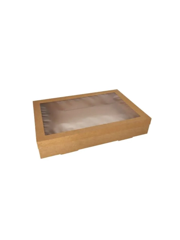 Pudełko cateringowe z okienkiem kraft box sushi 45x31x8 10szt eco box