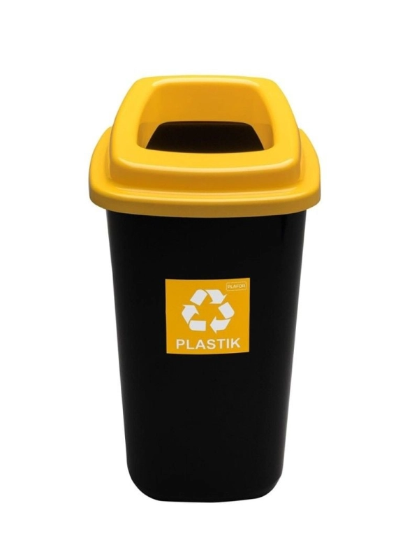 Kosz SORT BIN 90l PLASTIK żółta pokrywa