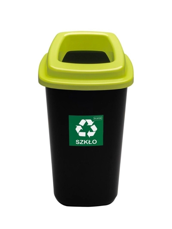 Kosz SORT BIN 90l SZKŁO zielona pokrywa