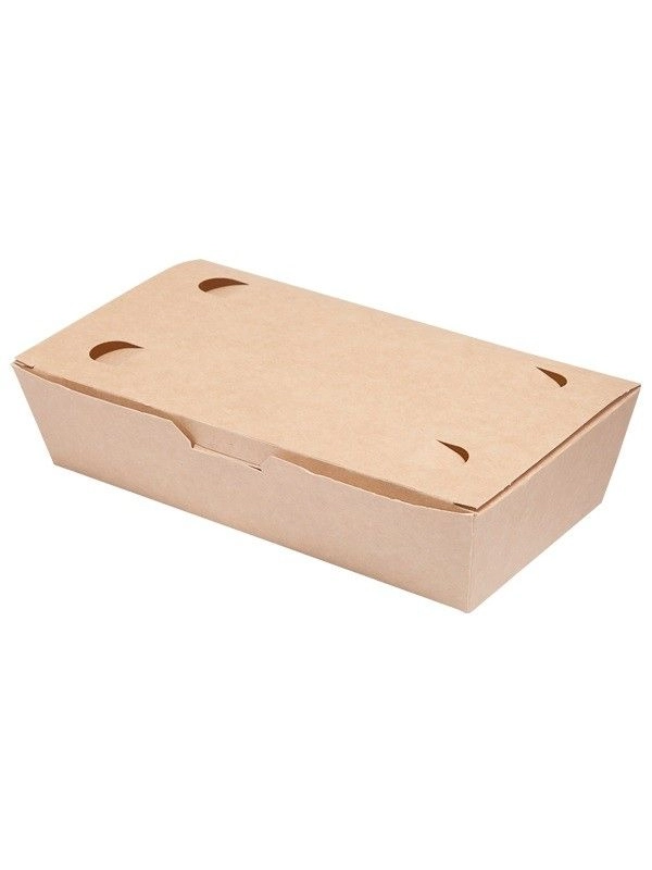 LUNCH BOX 20x10x5cm karton biało-brązowy klejony TnG op. 100 sztuk