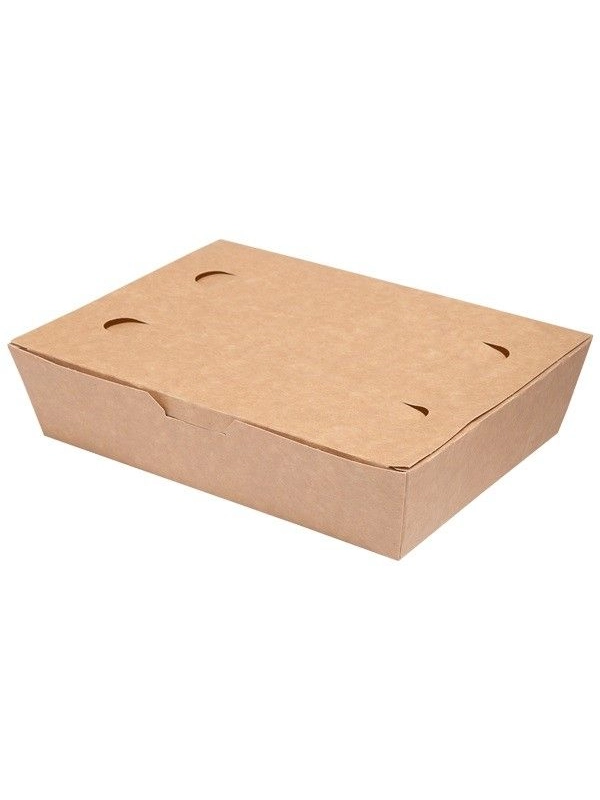 LUNCH BOX 20x14x5cm karton biało-brązowy klejony TnG op. 100 sztuk