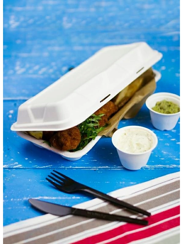 MENUBOX z trzciny cukrowej fish&chips" VEGWARE 310x145x60mm 100% biodegradowalny op. 125 sztuk"