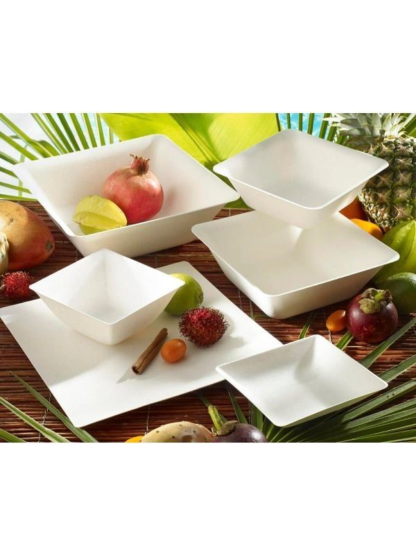 Miska z trzciny cukrowej kwadrat 900ml, 16,5x16,5x5,5cm, op. 50 sztuk
