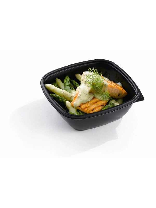 Miska kwadrat sałatki, dania, zupa czarna PP SABERT 750ml, cena za opakowanie 50szt