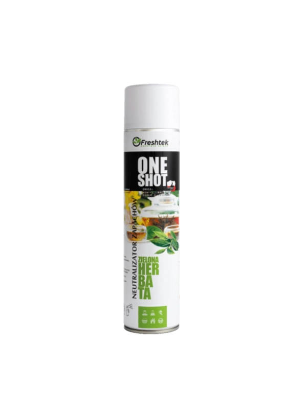 Freshtek One Shot odświeżacz 600ml nautralizator zapachów, Zielona Herbata  (k/12)