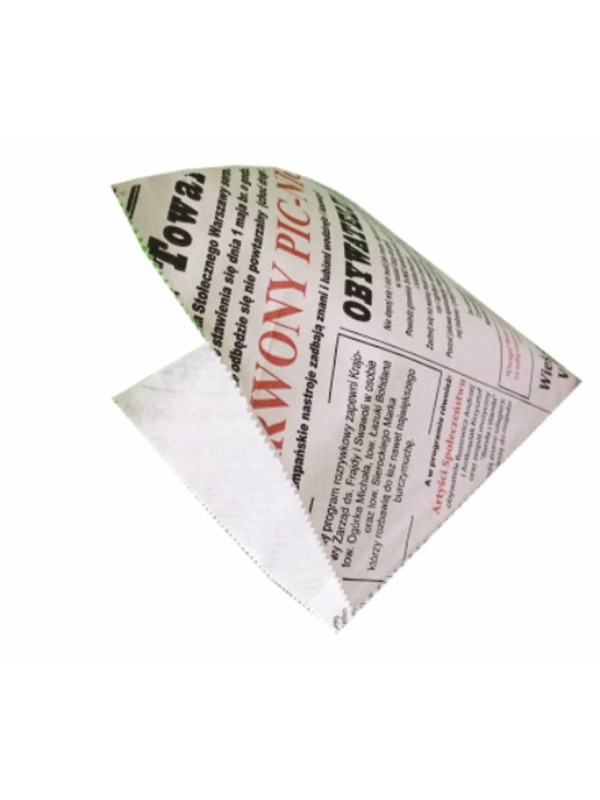 Torebki KEBAB/BURGER gruba papierowa 16x17cm nadruk gazeta , cena za opakowanie 1000 sztuk