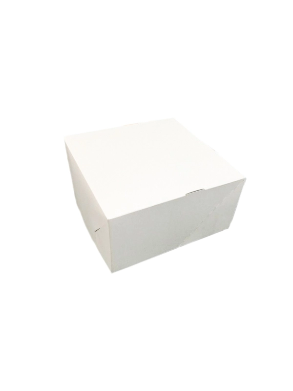 Pudełko cukiernicze 22x22x11cm biało/brązowe, bez okna, bez nadruku op. 50 sztuk