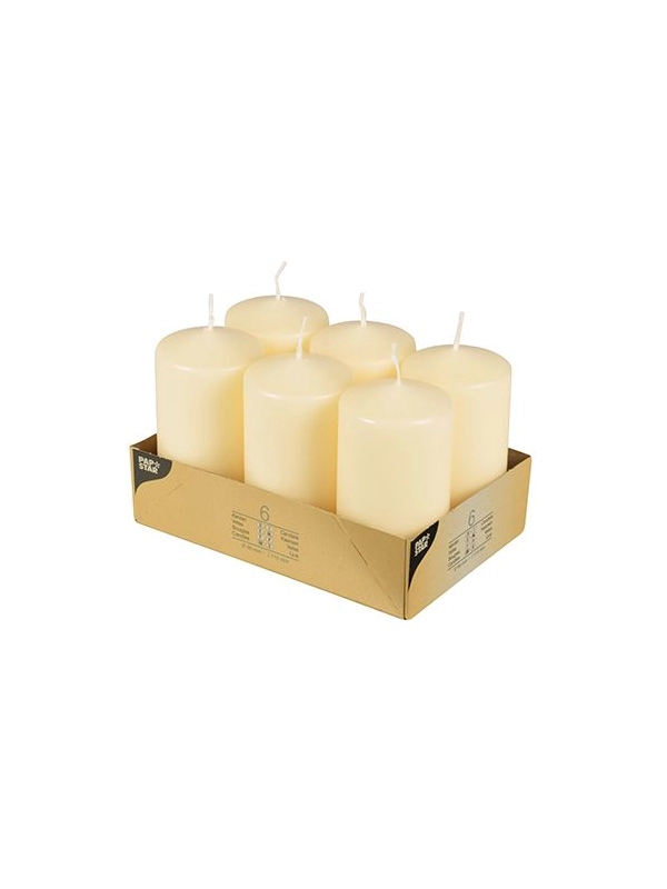 Świece pieńkowe 11,5 cm kremowe średnica 6 cm op. 6 sztuk