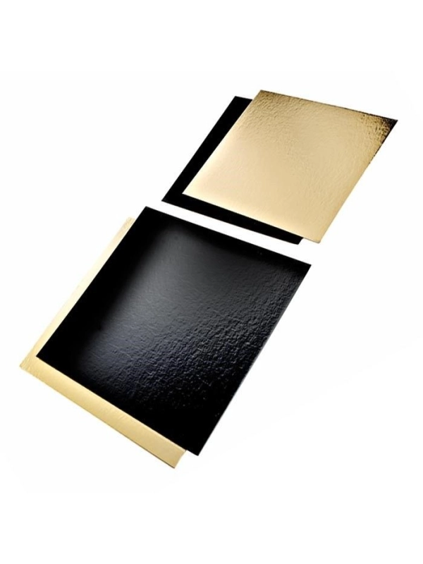 Podkładki pod tort złoto-czarne 20x30cm prostokąt op.50szt