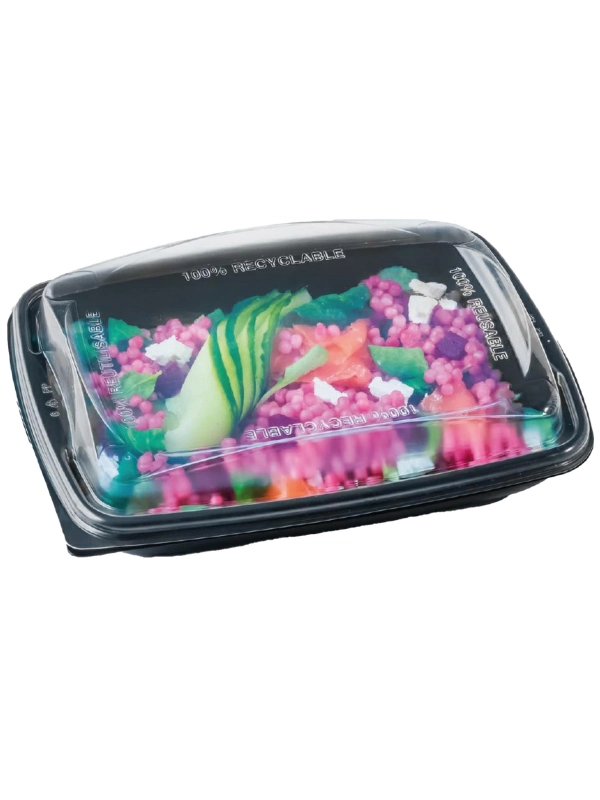 FastPac RC23 lunch pojemnik 950ml z pokrywką op.30szt. (k/6) czarny WIELORAZOWE