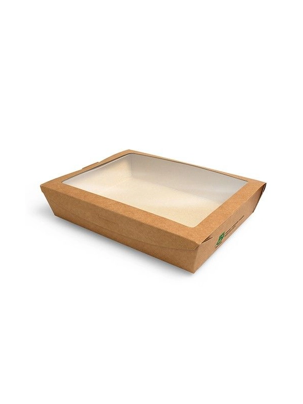 Pudełko brązowe sałatkowe 1000ml 200x155x45mm PURE biodegradowalne op. 40 sztuk