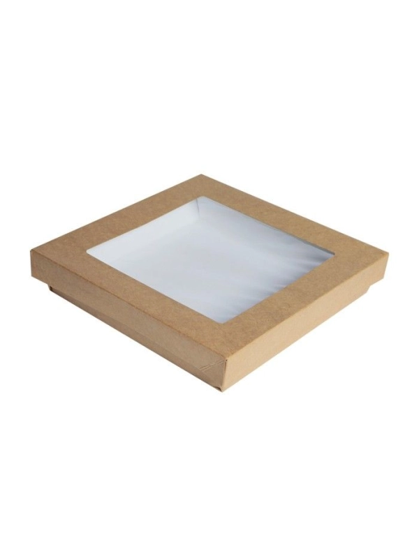 Pudełko brązowe TAKE AWAY 3016ml z oknem 250x250x50mm op. 25 sztuk