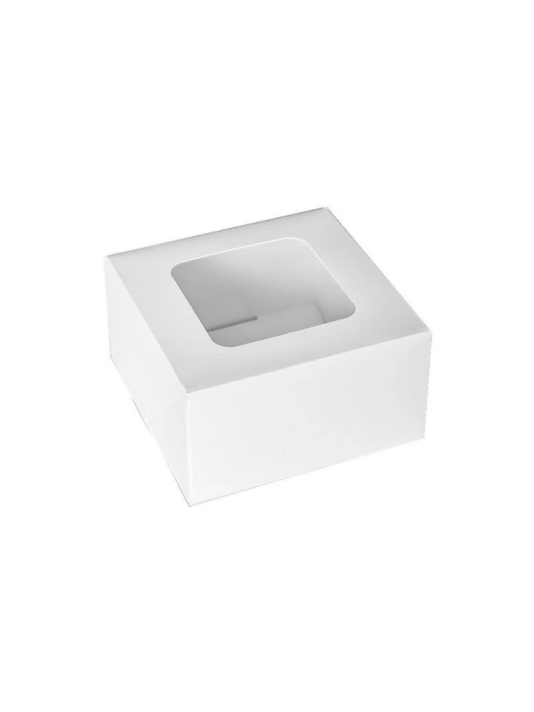 Pudełko 13x13x7cm biało/białe - OKNO op.220szt. bez nadruku