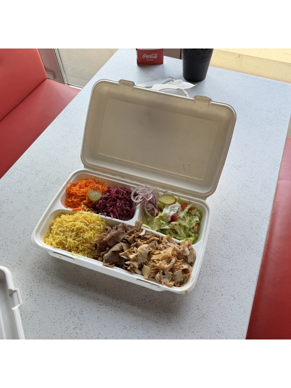 MENUBOX trzcina GIGA BePulp, trójdzielny op.50szt, 380x240x60mm (k/2)