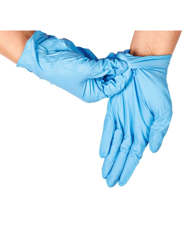 Rękawiczki nitryle niebieskie roz.M, GlovTEC, MASTERGLOVE, bezpudrowe op.100szt. (k/10)