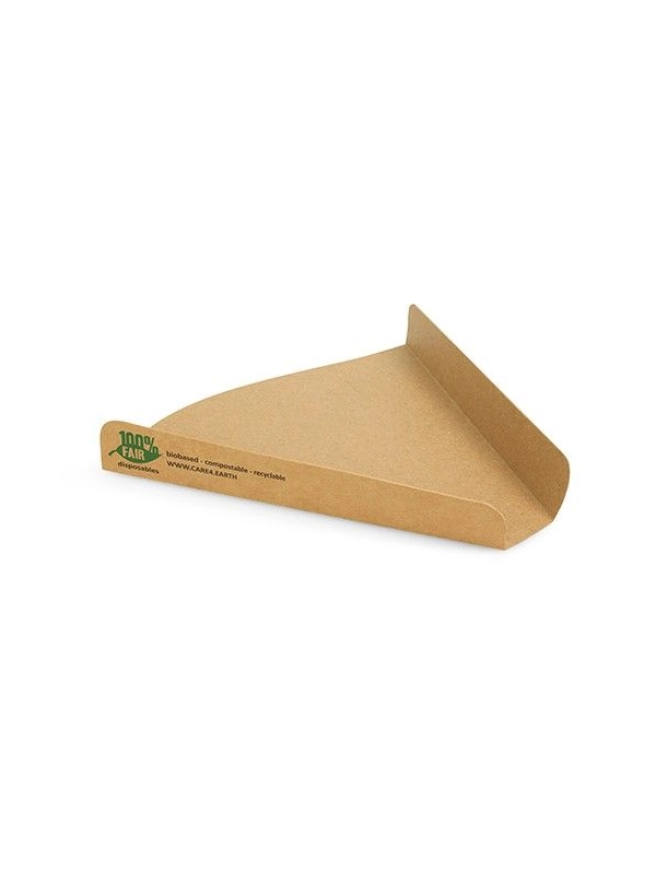 Rożek PIZZA brązowy 18x17x2,5cm PURE biodegradowalny op. 80 sztuk