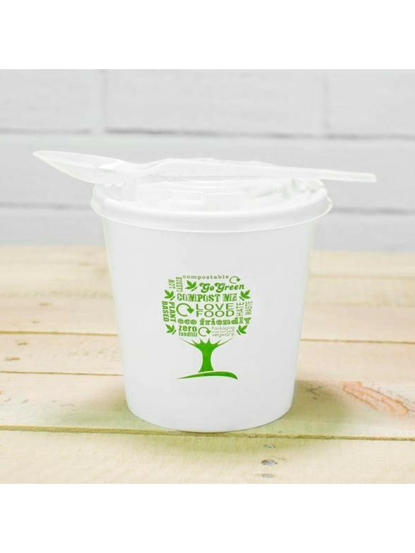 Pojemnik papierowy Green Tree 800ml op.25szt. średnica 115mm biodegradowalny zupa, sałatki, makarony (20)