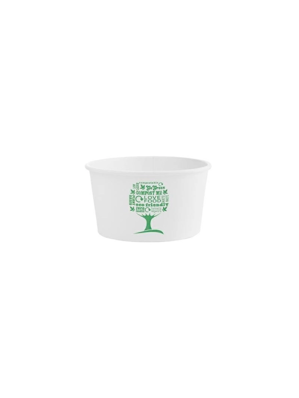 Pojemnik papierowy Green Tree 350ml op.25szt. średnica 115mm biodegradowalny zupy, sałatki, lody (k/20) 12oz