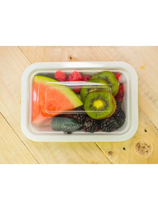 Seria 3" pokrywka PLA transparentna 195x133x25mm VEGWARE biodegradowalna op. 50 sztuk"