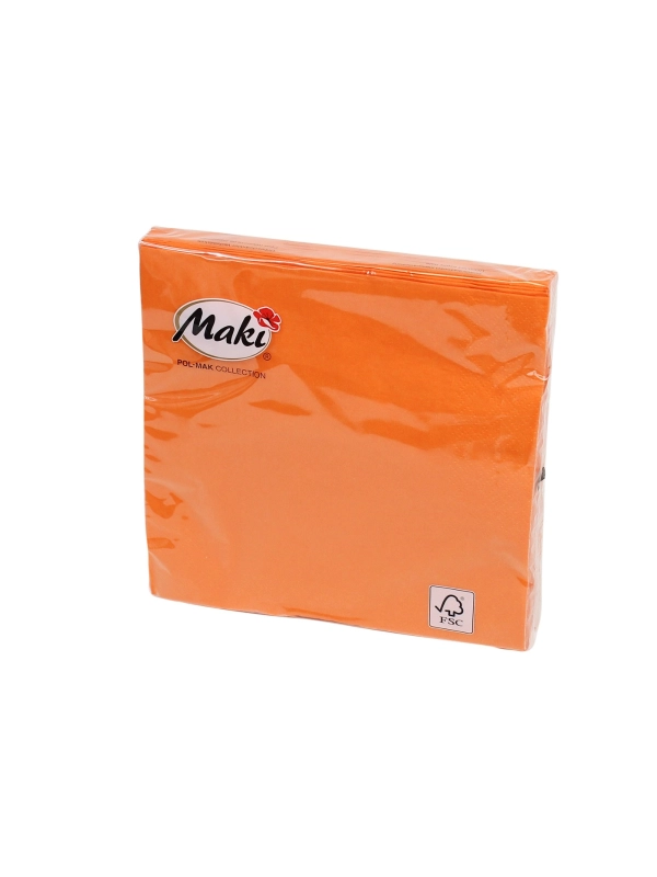Serwetki 33x33 MAKI UNICOLOUR pomarańcz, 0003 00, op.20szt.
