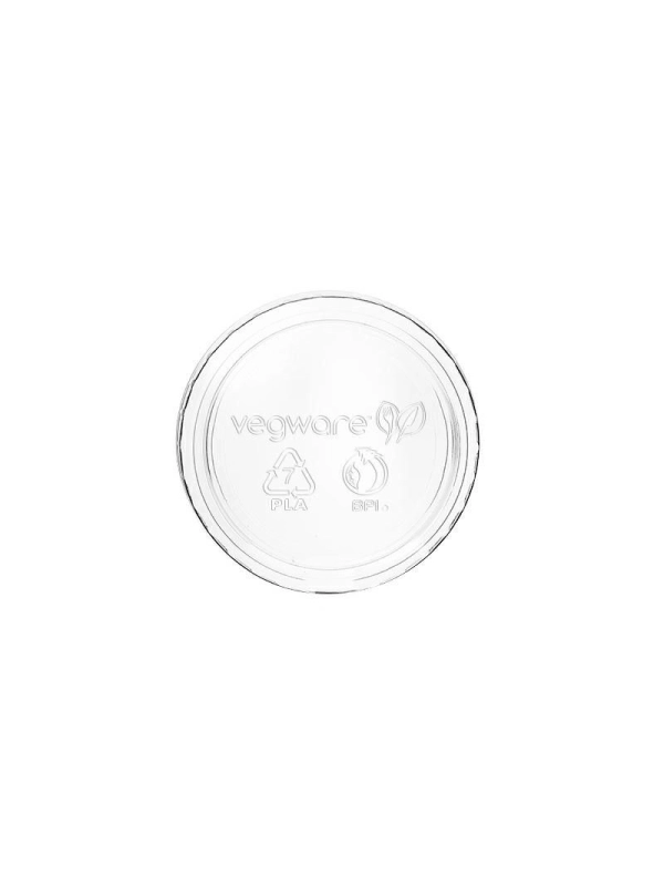 Pokrywka do sosjerki PLA śr.73mm VEGWARE 60-120ml, biodegradowalna op. 100 sztuk
