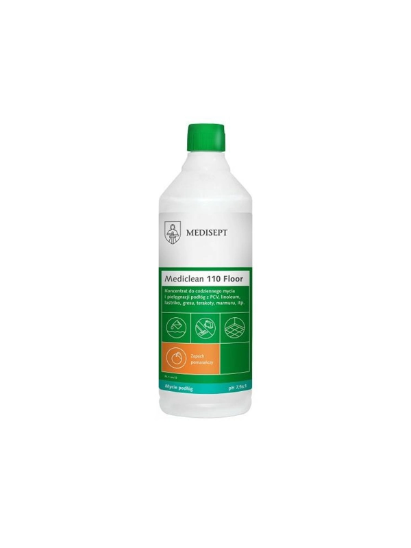 MEDICLEAN 110 Floor 1L POMARAŃCZA, mycie i pielęgnacja podłóg, (k/12)