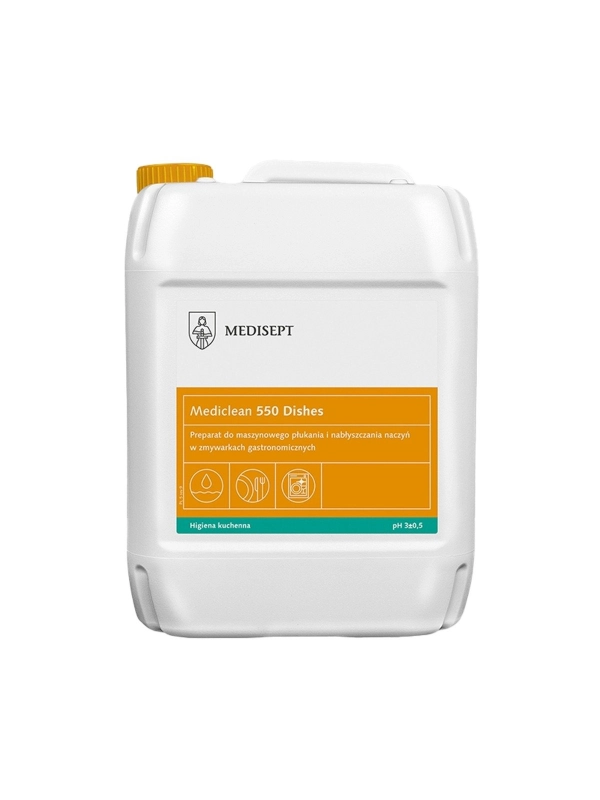 MEDICLEAN MC550 Shine Clean 5l Preparat do maszynowego płukania i nabłyszczania naczyń w zmywarkach gastronomicznych ph3